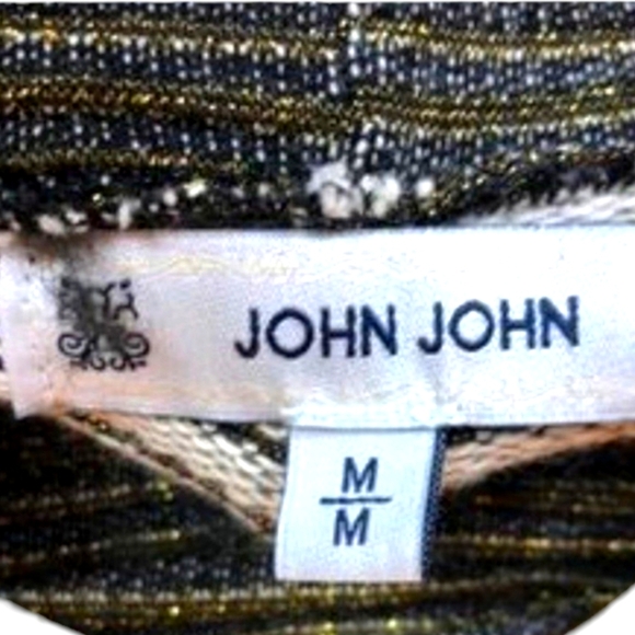 John John Striped Mock Neck Sequin Star Sleeve Sweater - Picture 6 of 8